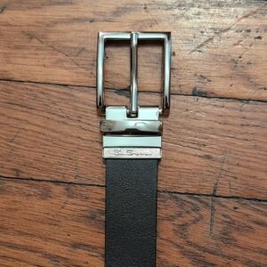 Ben Sherman Reversible Black Belt with Silver Buckle